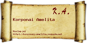 Korponai Amelita névjegykártya